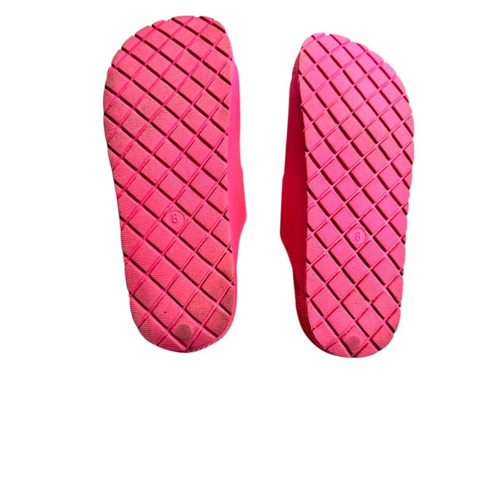 Bright Pink Double Strap Buckle Sandals Womens Size 8 Lightweight Slip-On Comfy - Picture 5 of 9